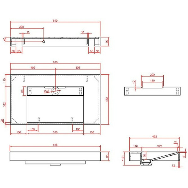 раковина boheme armadi art flat 80 859-080-clct белый мрамор