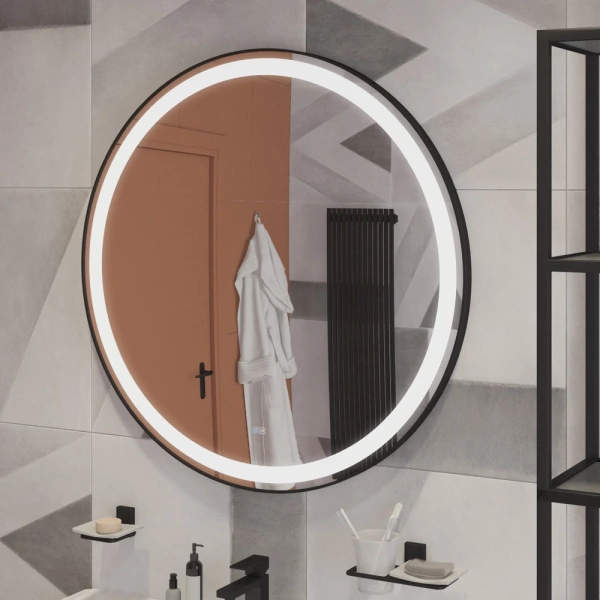 зеркало 60,7x60,7 см cezares cadro czr-spc-cadro-600-led-tch-warm