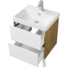 тумба с раковиной белый глянец/дуб рустикальный 55 см акватон сканди 1a2517k0sdz90