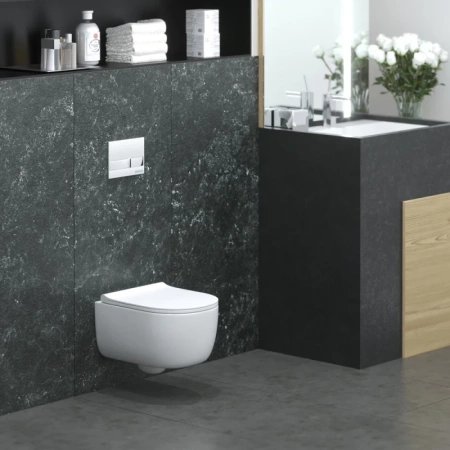 комплект унитаза с инсталляцией berges ego rimless 047213 с сиденьем микролифт и клавишей смыва хром